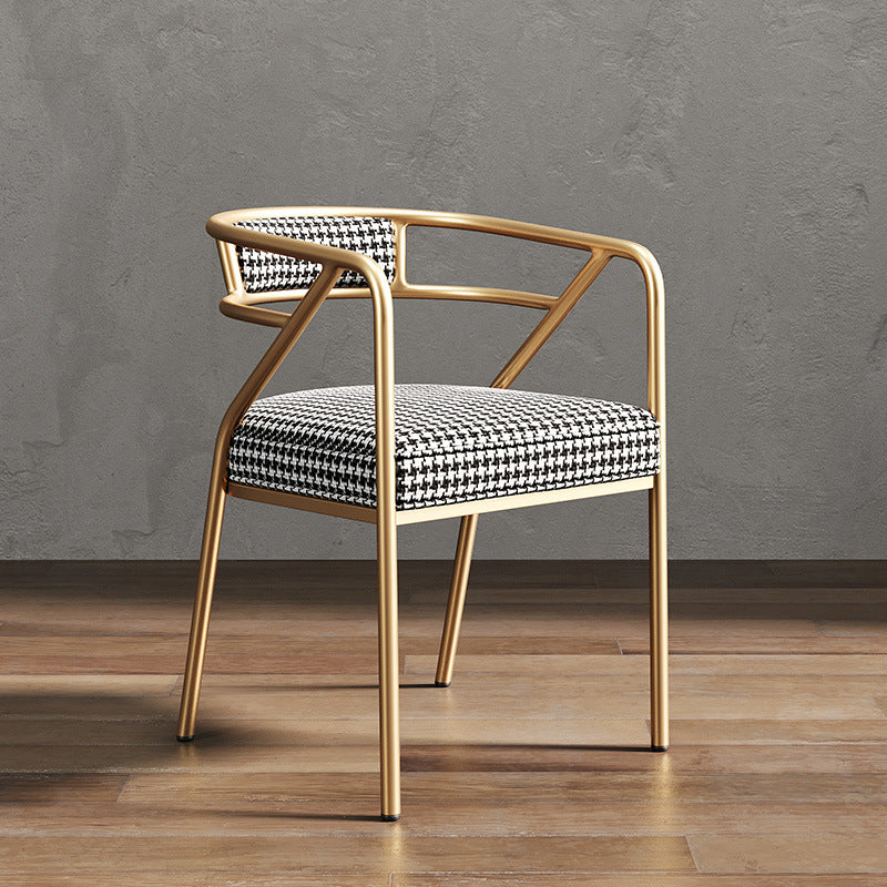 Metal Scandinavian Glam Kitchen Dining Room Arm Chair Open Back Chair