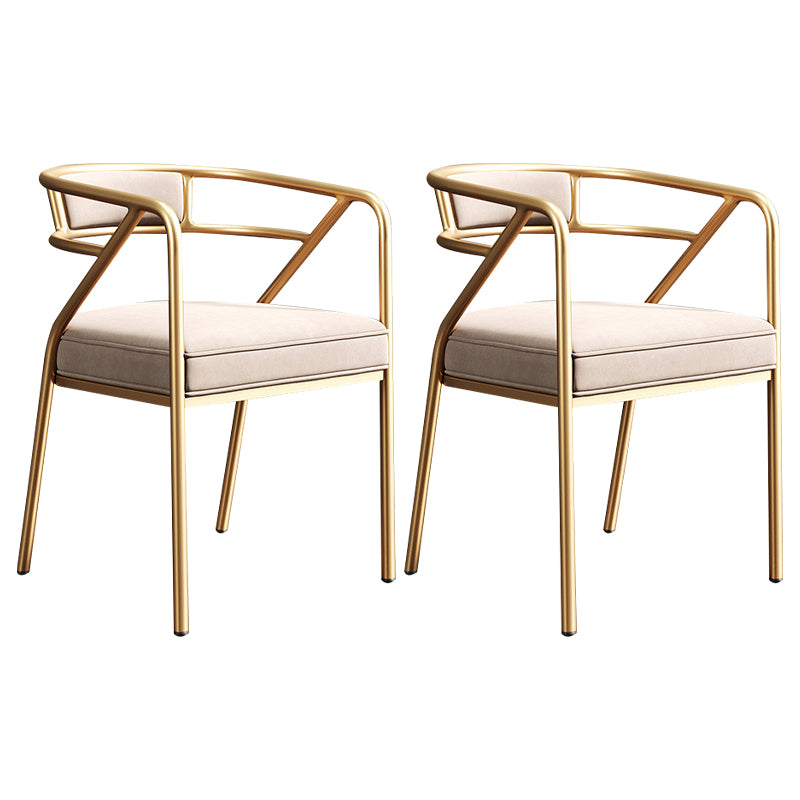 Silla de metal escandinavo Glam para comedor y cocina, sillón con respaldo abierto