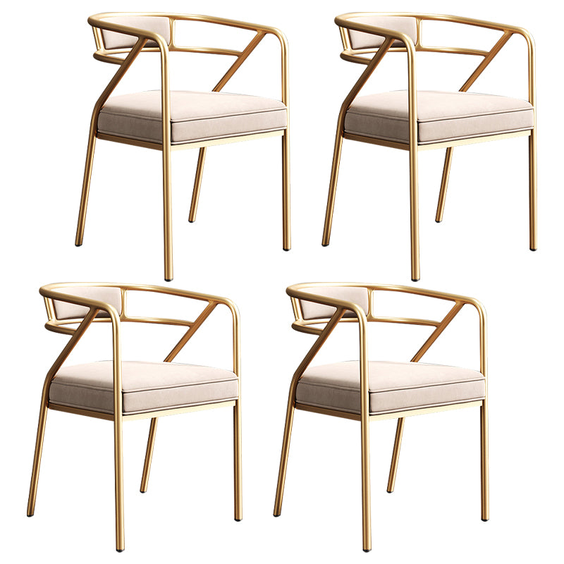 Silla de metal escandinavo Glam para comedor y cocina, sillón con respaldo abierto