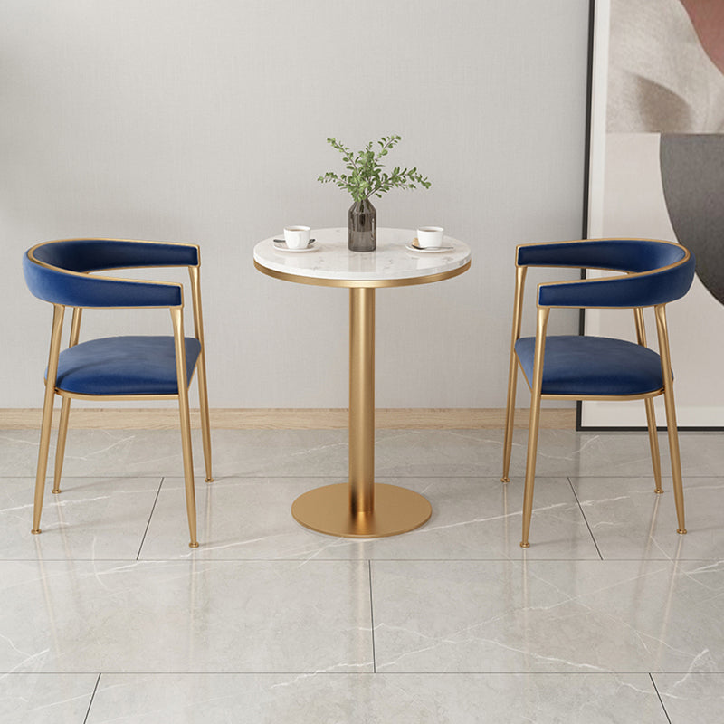 Silla de comedor con brazo de metal Glam, respaldo abierto, silla lateral para uso doméstico