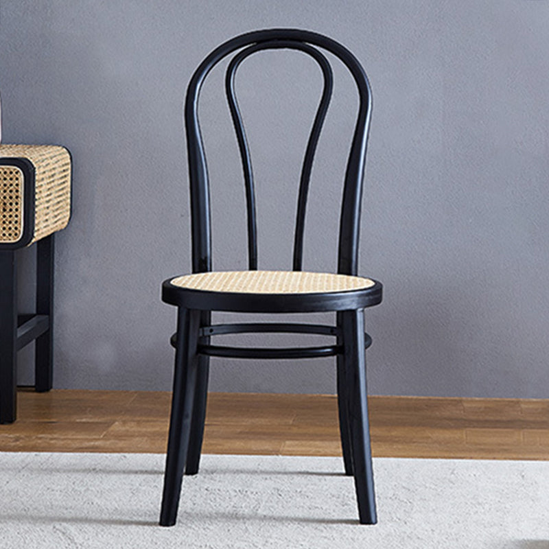 Sillas laterales traseras Windsor de diseño escandinavo, sillas de comedor de mimbre para el hogar