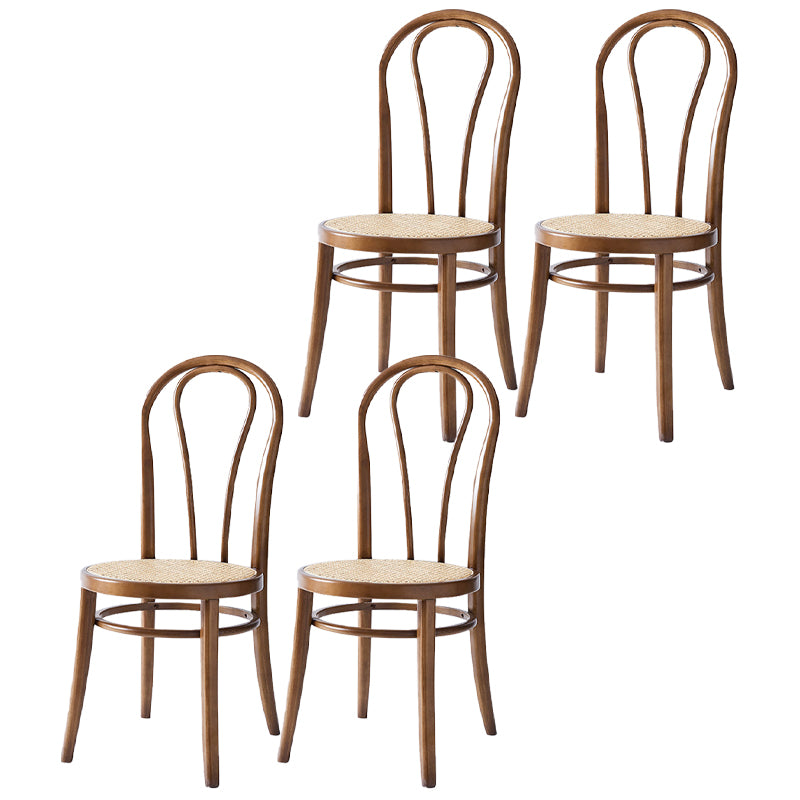 Sillas laterales traseras Windsor de diseño escandinavo, sillas de comedor de mimbre para el hogar