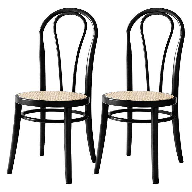 Sillas laterales traseras Windsor de diseño escandinavo, sillas de comedor de mimbre para el hogar