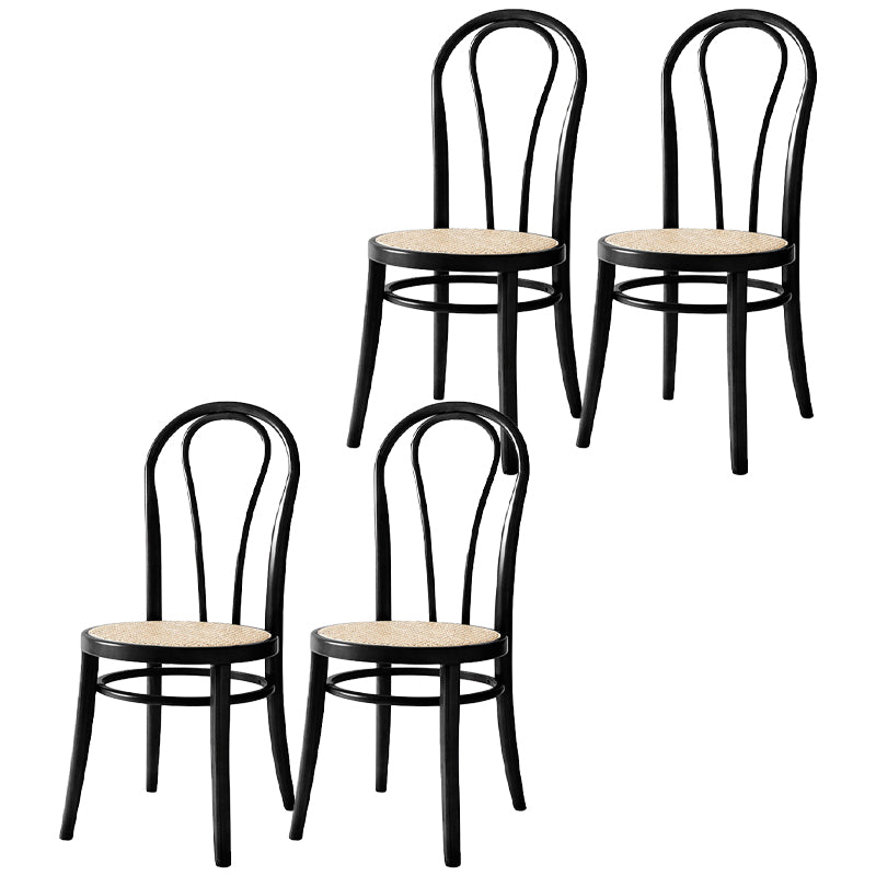 Sillas laterales traseras Windsor de diseño escandinavo, sillas de comedor de mimbre para el hogar