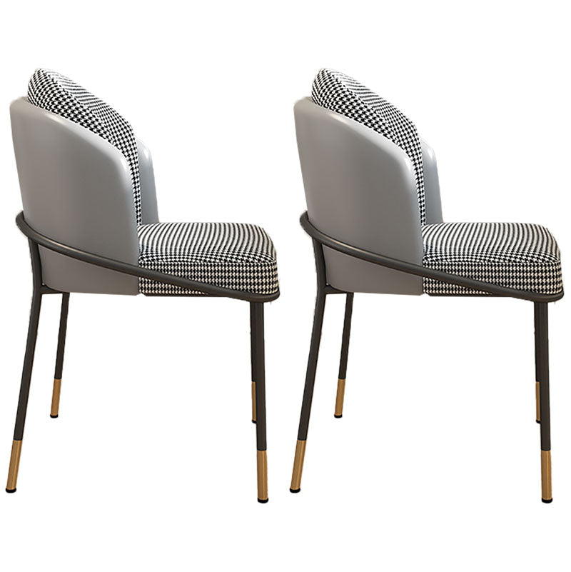 Glam metalen eetgeloze stoel gestoffeerde zijstoelen voor thuisgebruik