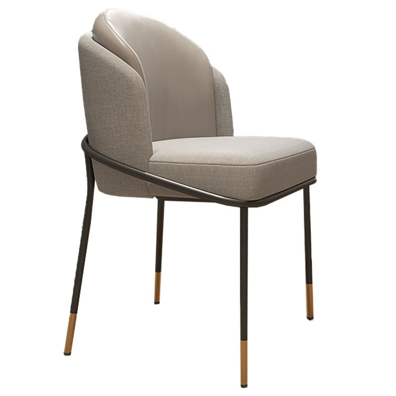 Glam metalen eetgeloze stoel gestoffeerde zijstoelen voor thuisgebruik