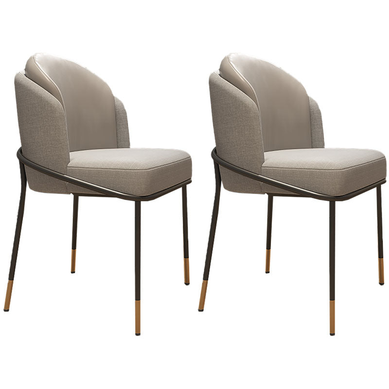 Glam metalen eetgeloze stoel gestoffeerde zijstoelen voor thuisgebruik