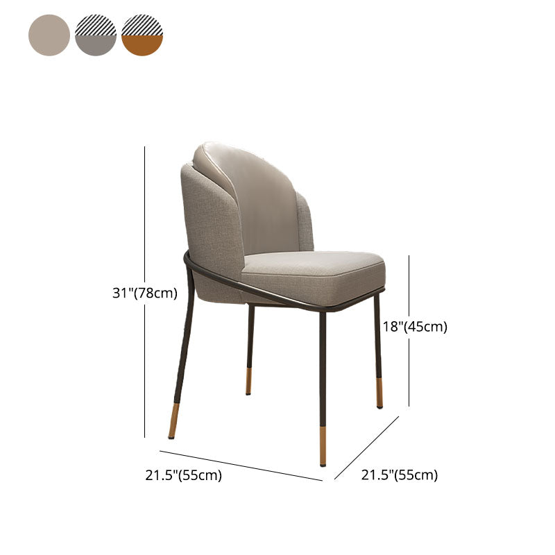 Glam metalen eetgeloze stoel gestoffeerde zijstoelen voor thuisgebruik
