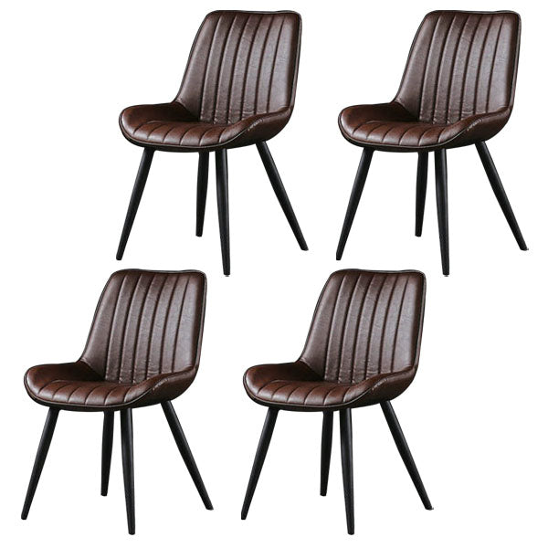 Contemporary Style Dining Chairs Dining Armless Side Chairs with Metal Legs