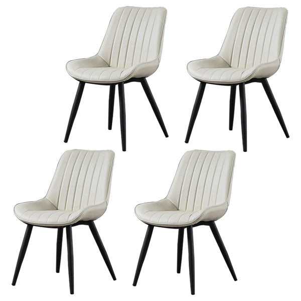 Contemporary Style Dining Chairs Dining Armless Side Chairs with Metal Legs