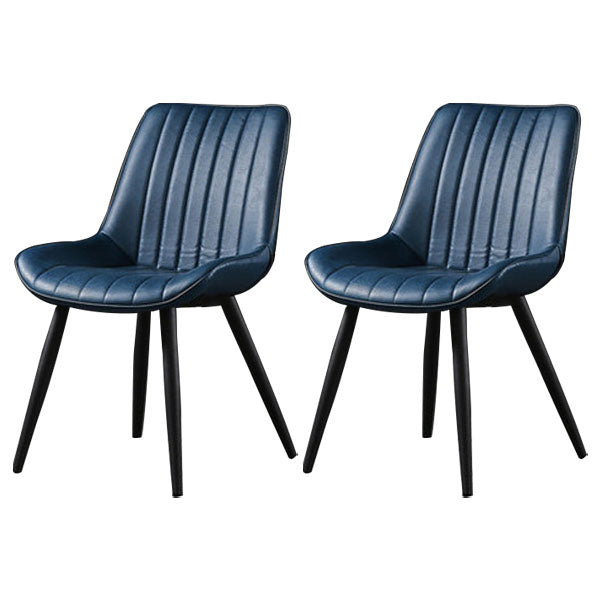 Contemporary Style Dining Chairs Dining Armless Side Chairs with Metal Legs