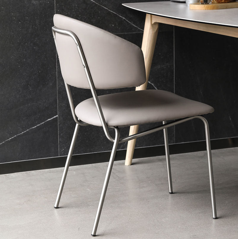 Eigentijdse stijl eetkamerstoelen eetarmloze open achterstoelen met metalen benen