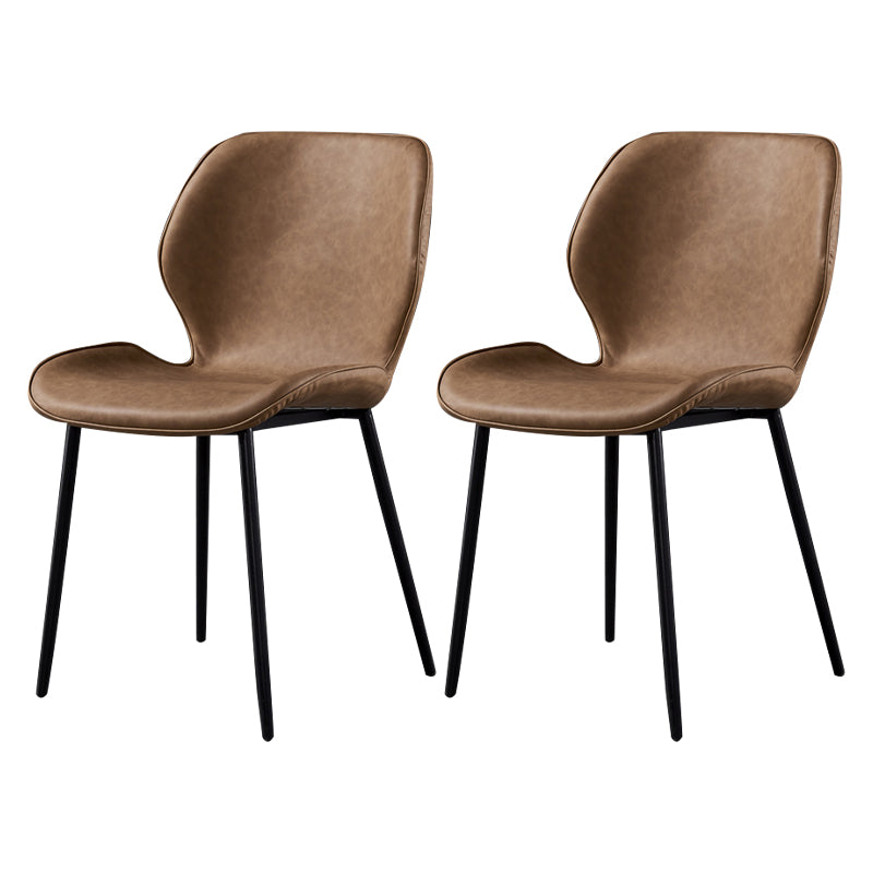 Silla de comedor de cocina Glam escandinavo de metal Silla lateral con respaldo de orejas