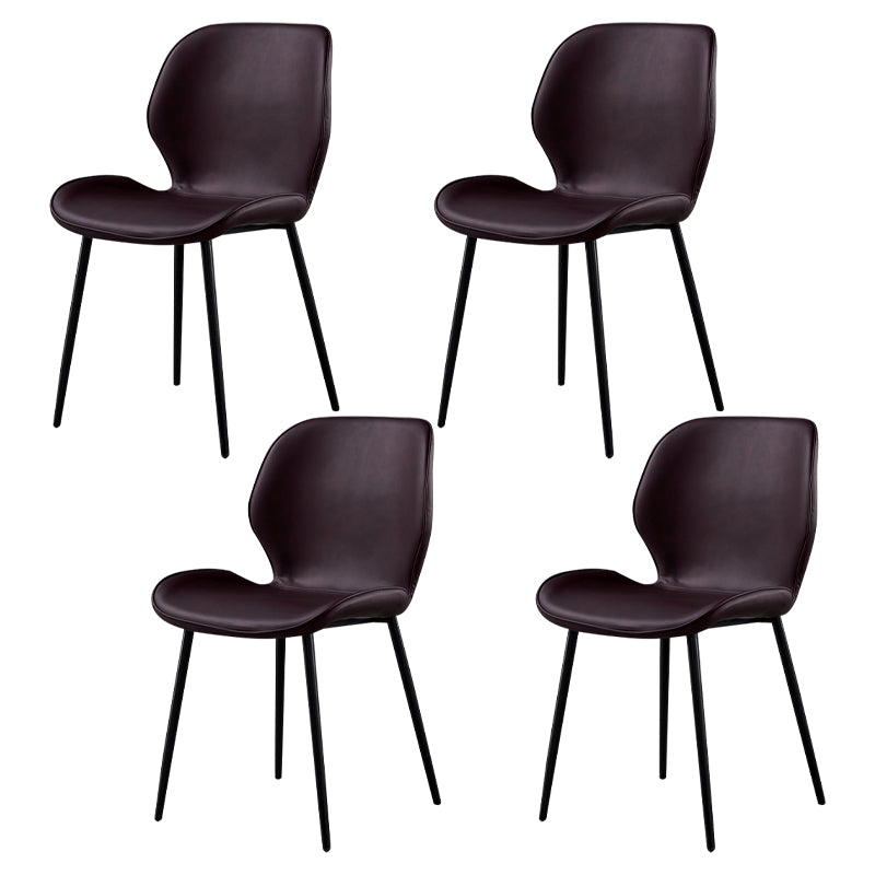 Silla de comedor de cocina Glam escandinavo de metal Silla lateral con respaldo de orejas