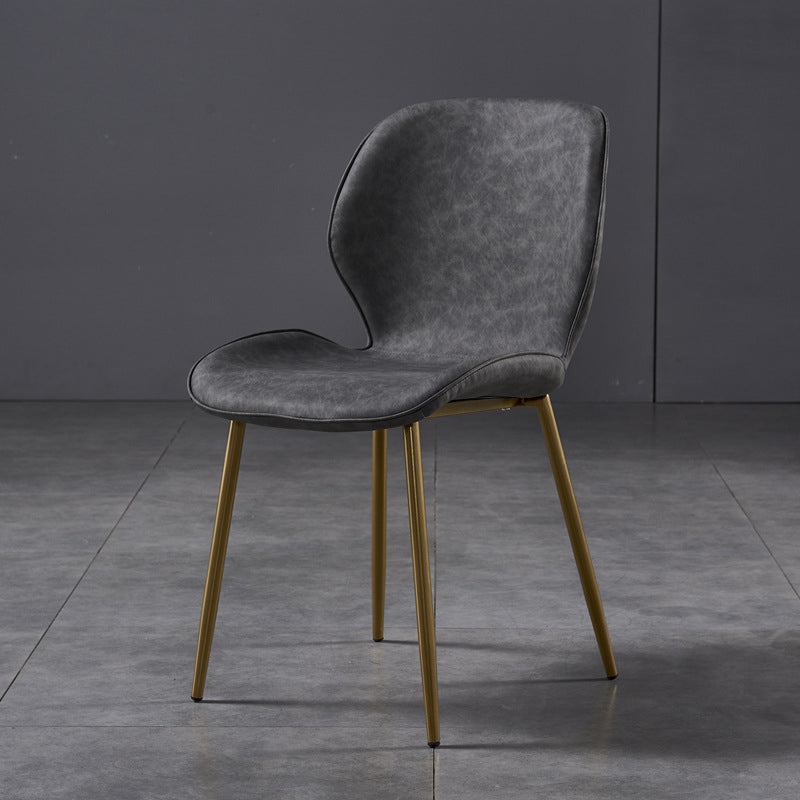 Silla de comedor de cocina Glam escandinavo de metal Silla lateral con respaldo de orejas