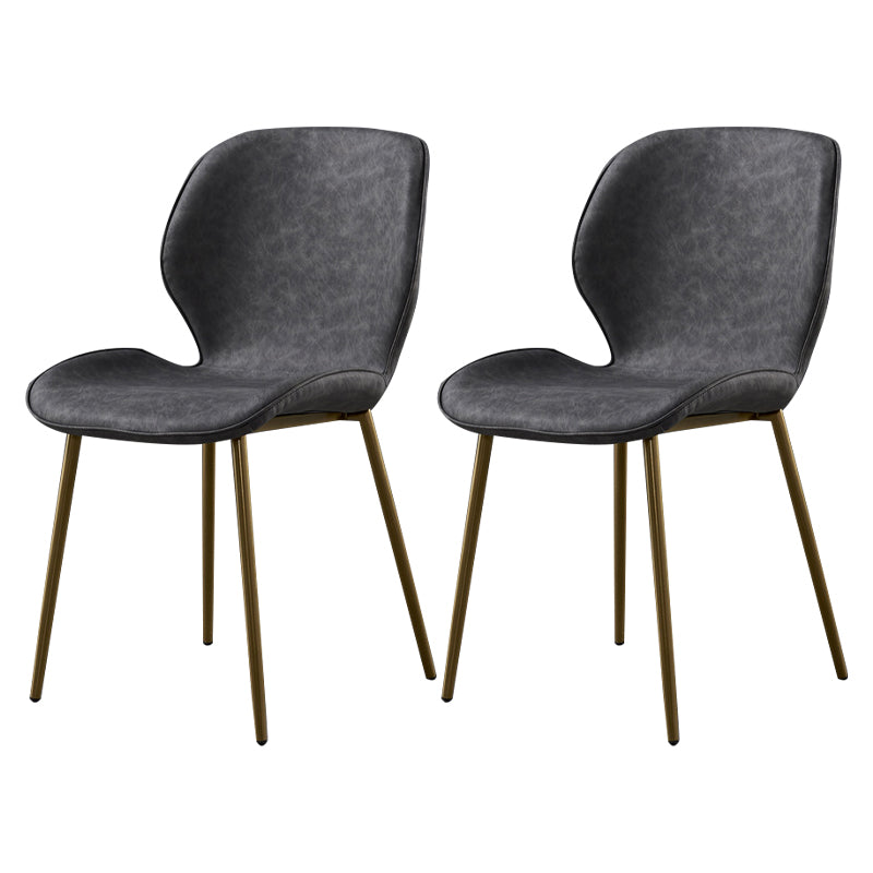 Silla de comedor de cocina Glam escandinavo de metal Silla lateral con respaldo de orejas