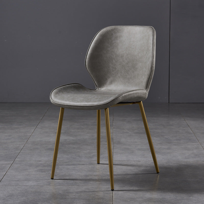 Silla de comedor de cocina Glam escandinavo de metal Silla lateral con respaldo de orejas