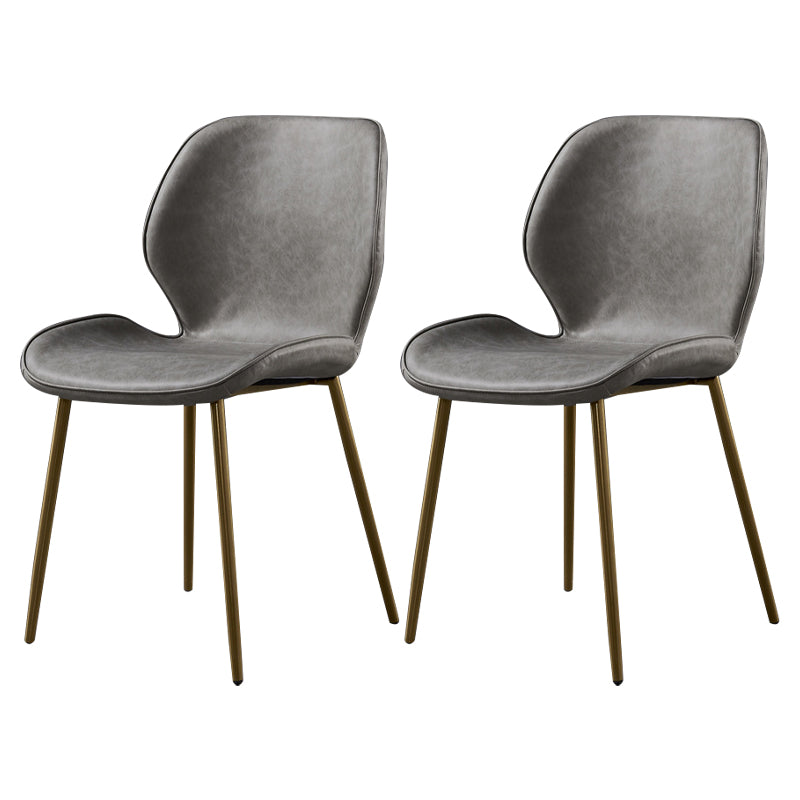 Silla de comedor de cocina Glam escandinavo de metal Silla lateral con respaldo de orejas