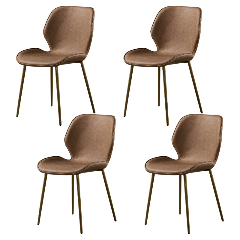Silla de comedor de cocina Glam escandinavo de metal Silla lateral con respaldo de orejas