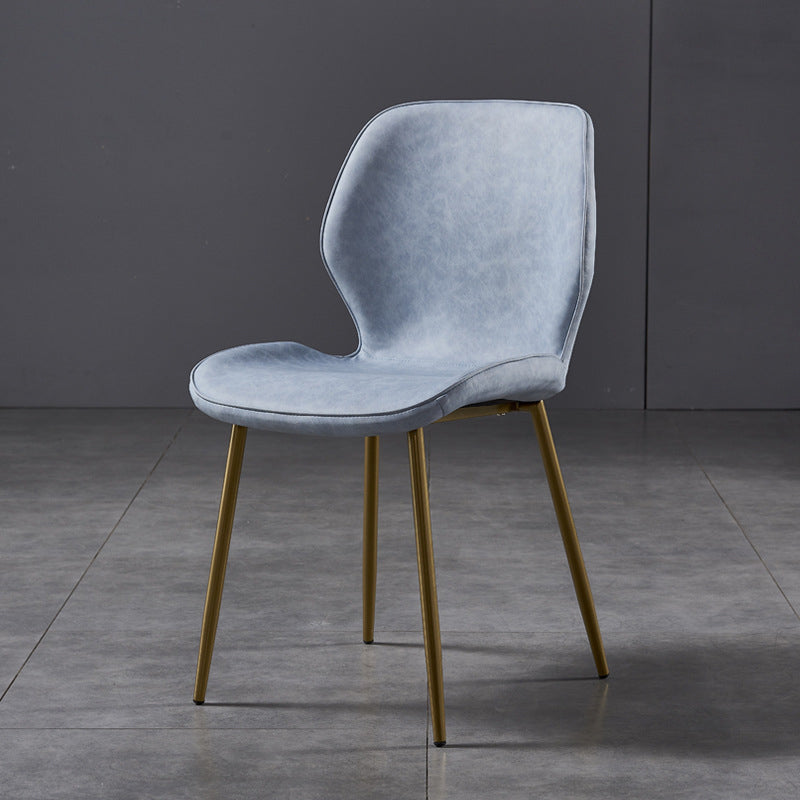 Silla de comedor de cocina Glam escandinavo de metal Silla lateral con respaldo de orejas