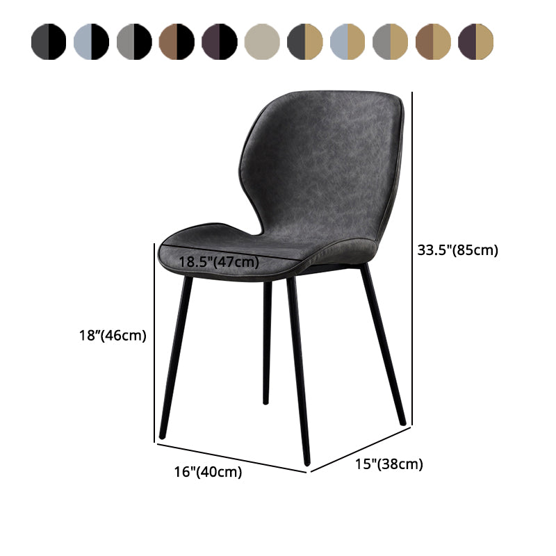 Silla de comedor de cocina Glam escandinavo de metal Silla lateral con respaldo de orejas