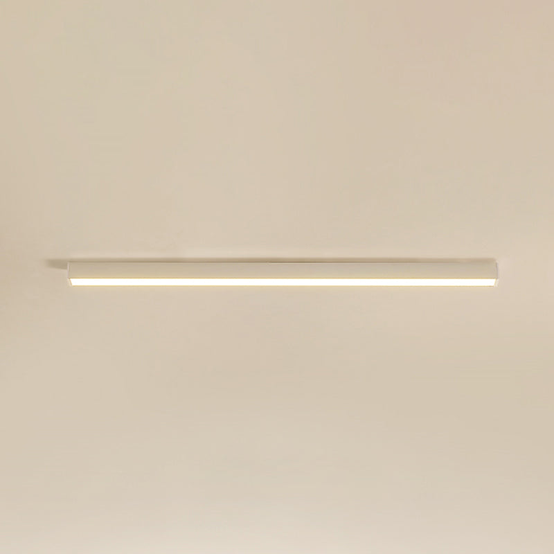 Linear Shape Ceiling Fixture Modern Style Metal 1 Light Ceiling Mounted Light in White