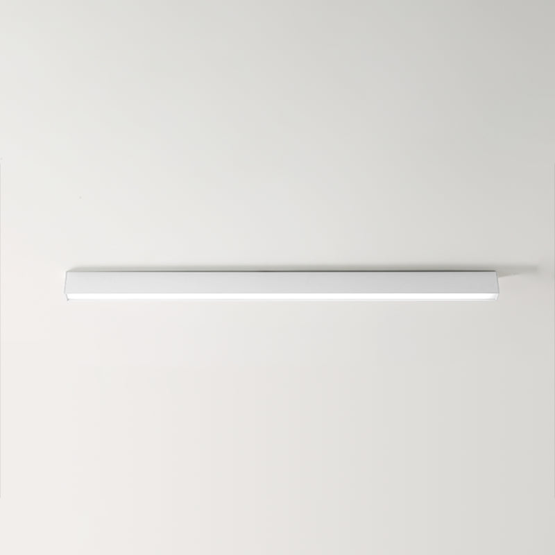 Linear Shape Ceiling Fixture Modern Style Metal 1 Light Ceiling Mounted Light in White