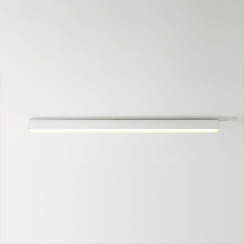 Linear Shape Ceiling Fixture Modern Style Metal 1 Light Ceiling Mounted Light in White