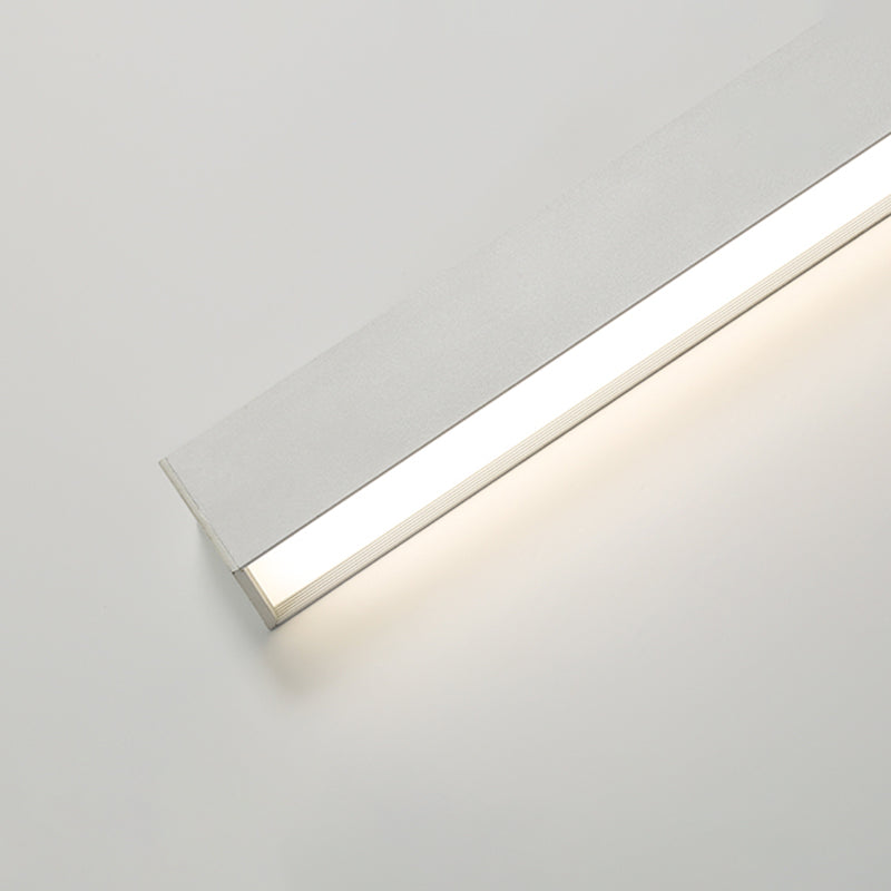 Linear Shape Ceiling Fixture Modern Style Metal 1 Light Ceiling Mounted Light in White