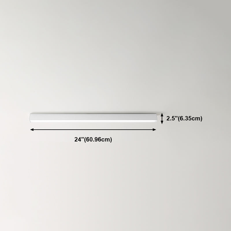 Linear Shape Ceiling Fixture Modern Style Metal 1 Light Ceiling Mounted Light in White