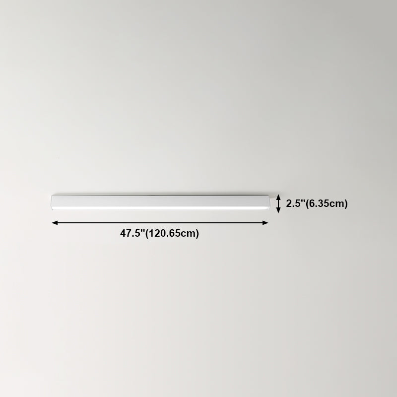 Linear Shape Ceiling Fixture Modern Style Metal 1 Light Ceiling Mounted Light in White