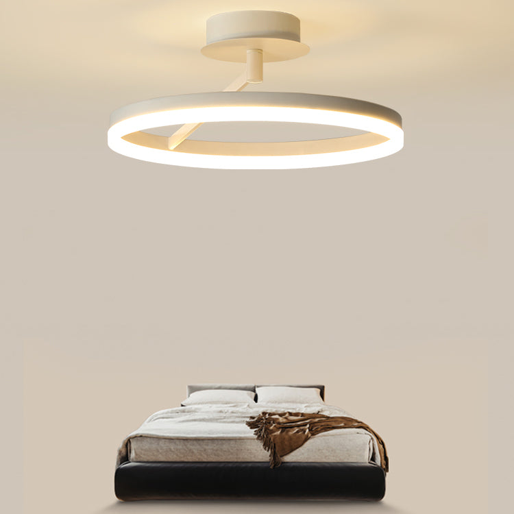 Circle Shape Ceiling Fixture Modern Style Metal 1 Light Ceiling Mounted Light