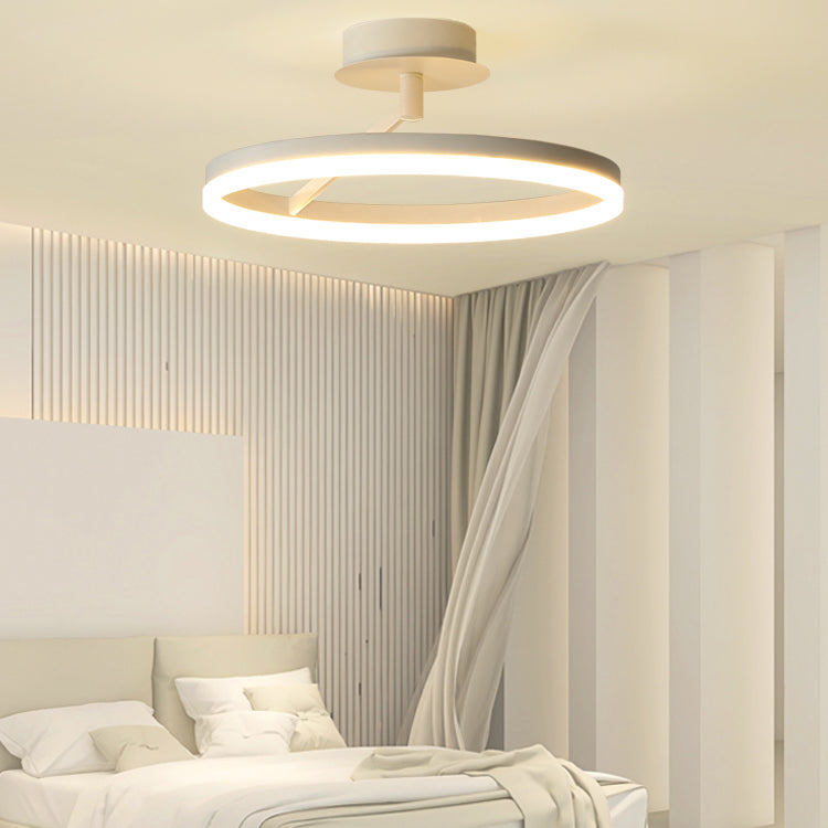 Circle Shape Ceiling Fixture Modern Style Metal 1 Light Ceiling Mounted Light