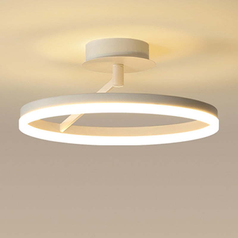 Circle Shape Ceiling Fixture Modern Style Metal 1 Light Ceiling Mounted Light