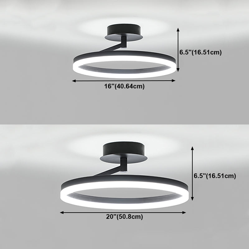 Circle Shape Ceiling Fixture Modern Style Metal 1 Light Ceiling Mounted Light