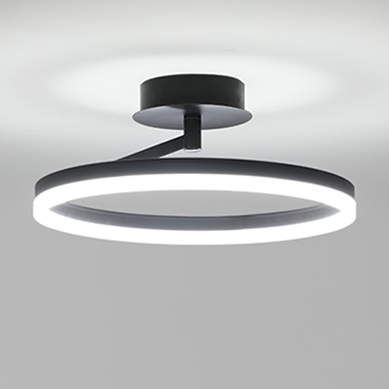 Circle Shape Ceiling Fixture Modern Style Metal 1 Light Ceiling Mounted Light