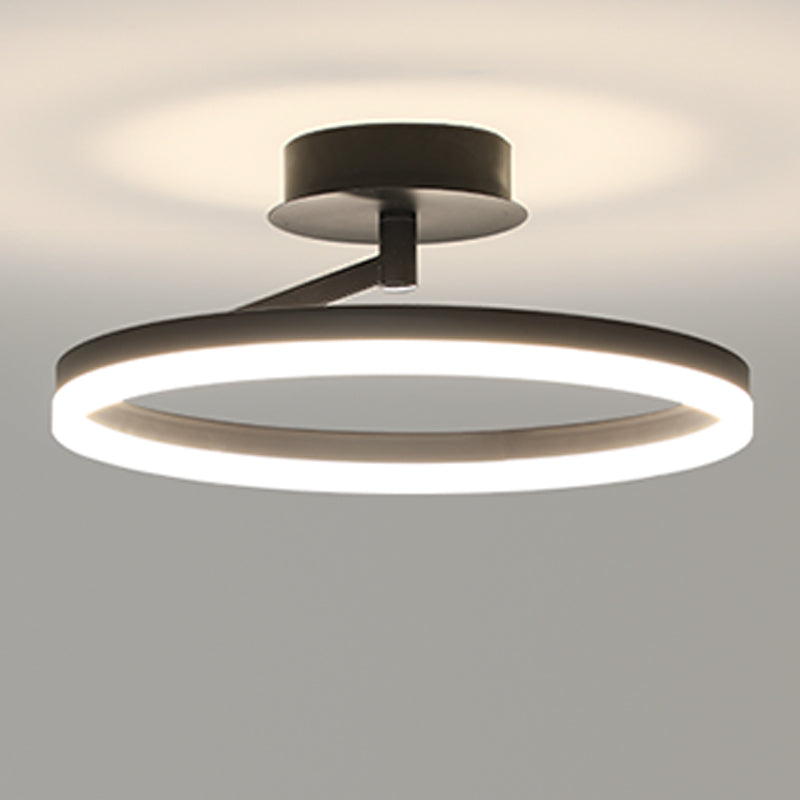 Circle Shape Ceiling Fixture Modern Style Metal 1 Light Ceiling Mounted Light