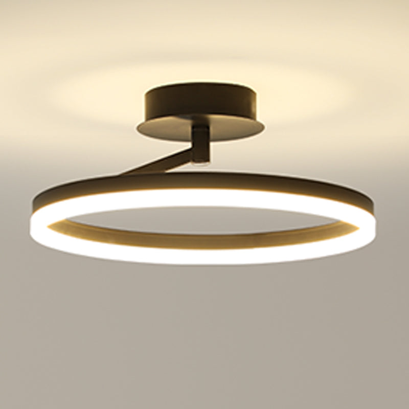 Circle Shape Ceiling Fixture Modern Style Metal 1 Light Ceiling Mounted Light