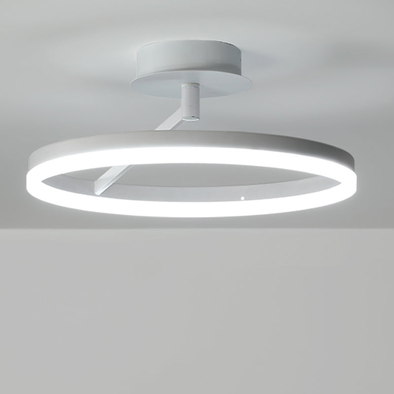 Circle Shape Ceiling Fixture Modern Style Metal 1 Light Ceiling Mounted Light