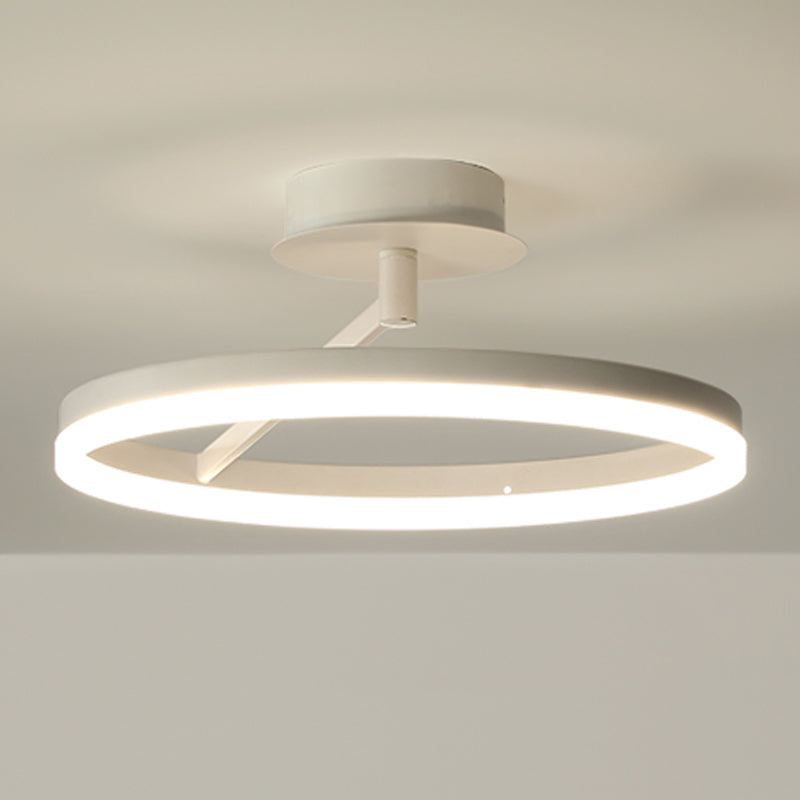 Circle Shape Ceiling Fixture Modern Style Metal 1 Light Ceiling Mounted Light