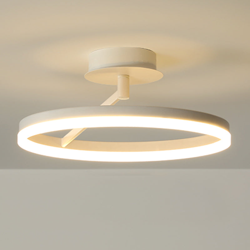 Circle Shape Ceiling Fixture Modern Style Metal 1 Light Ceiling Mounted Light