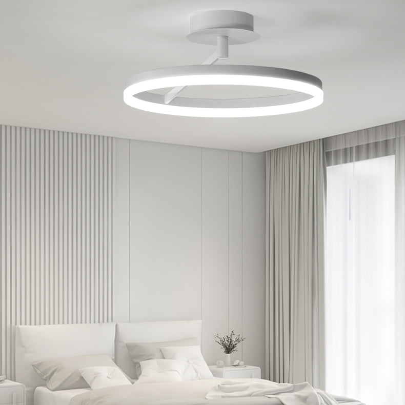 Circle Shape Ceiling Fixture Modern Style Metal 1 Light Ceiling Mounted Light
