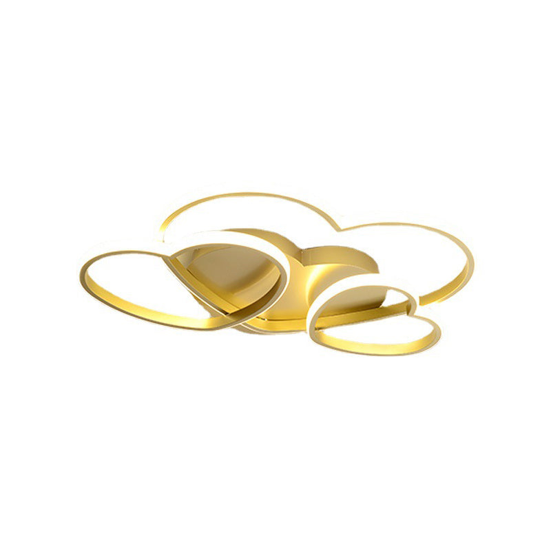 Hedendaagse Hart Flush Licht Metaal 3 Lichten Flush Mount Plafond Fixture