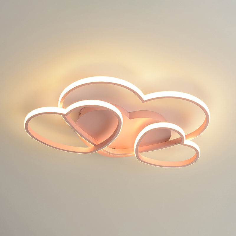 Contemporary Heart Flush Light Metal 3 Luci Flush Montaggio Tetto Fissaggio