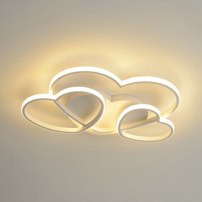 Contemporary Heart Flush Light Metal 3 Luci Flush Montaggio Tetto Fissaggio