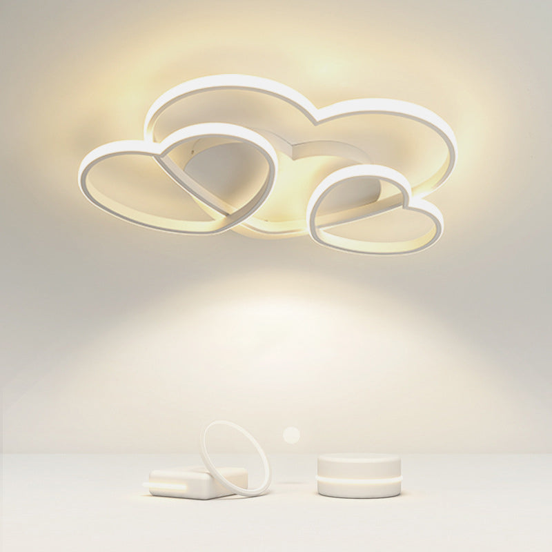 Hedendaagse Hart Flush Licht Metaal 3 Lichten Flush Mount Plafond Fixture