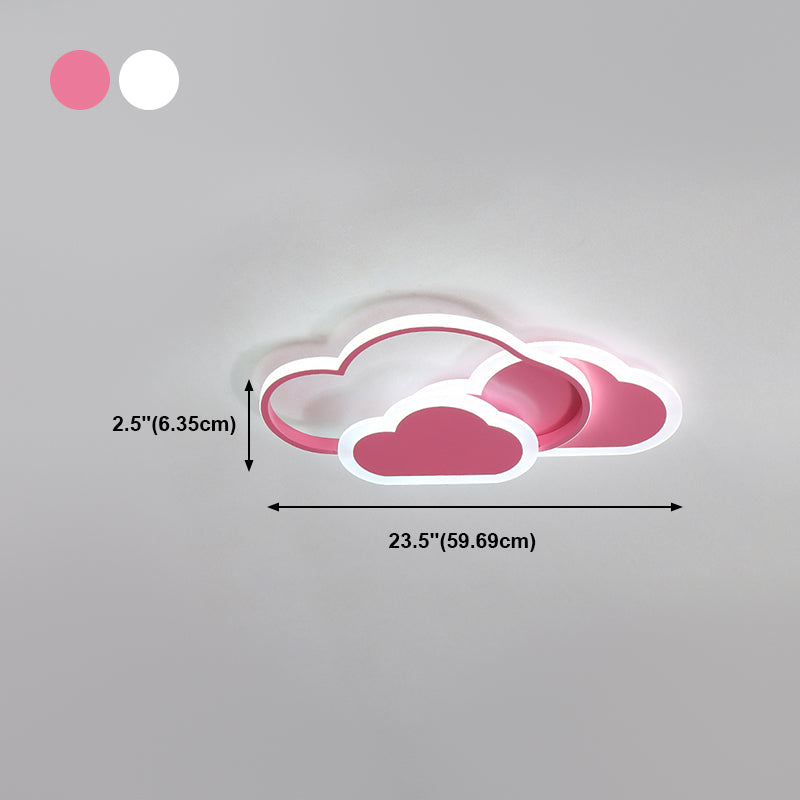 Contemporary Clouds Flush Light Metal 3-Light Flush Mount Ceiling Fixture