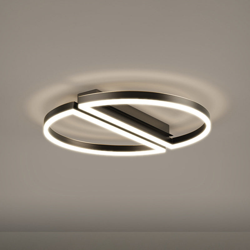 Contemporary Geometric Flush Light Metal 2 Light Flush Mount Ceiling Fixture