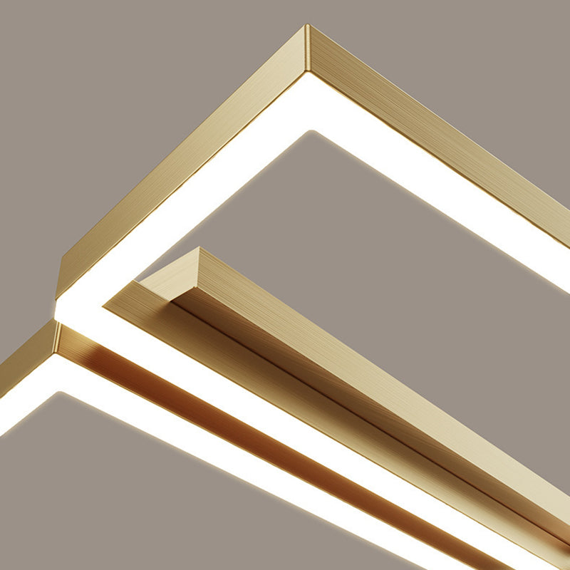 Contemporary Geometric Flush Light Metal 2 Light Flush Mount Ceiling Fixture