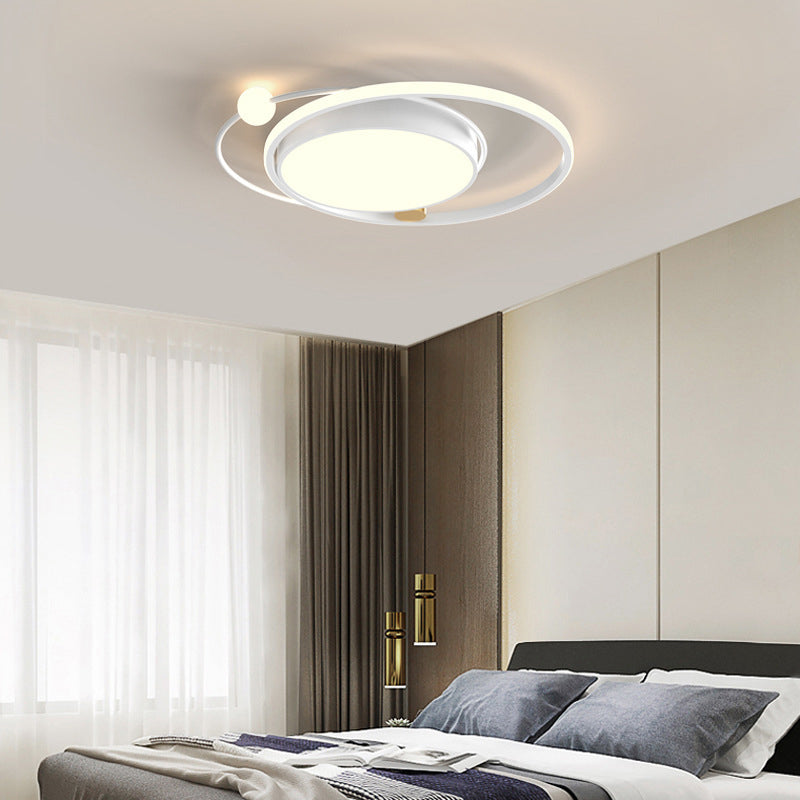 Contemporary Circular Flush Light Metal 3 Light Flush Mount Ceiling Fixture for Bedroom